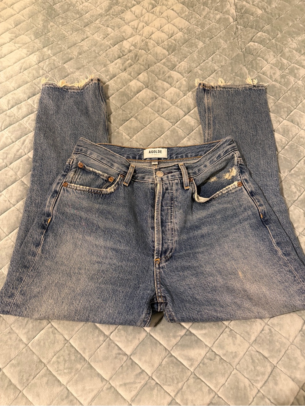 Agolde Vintage Wash Blue Distressed Jeans - size 26